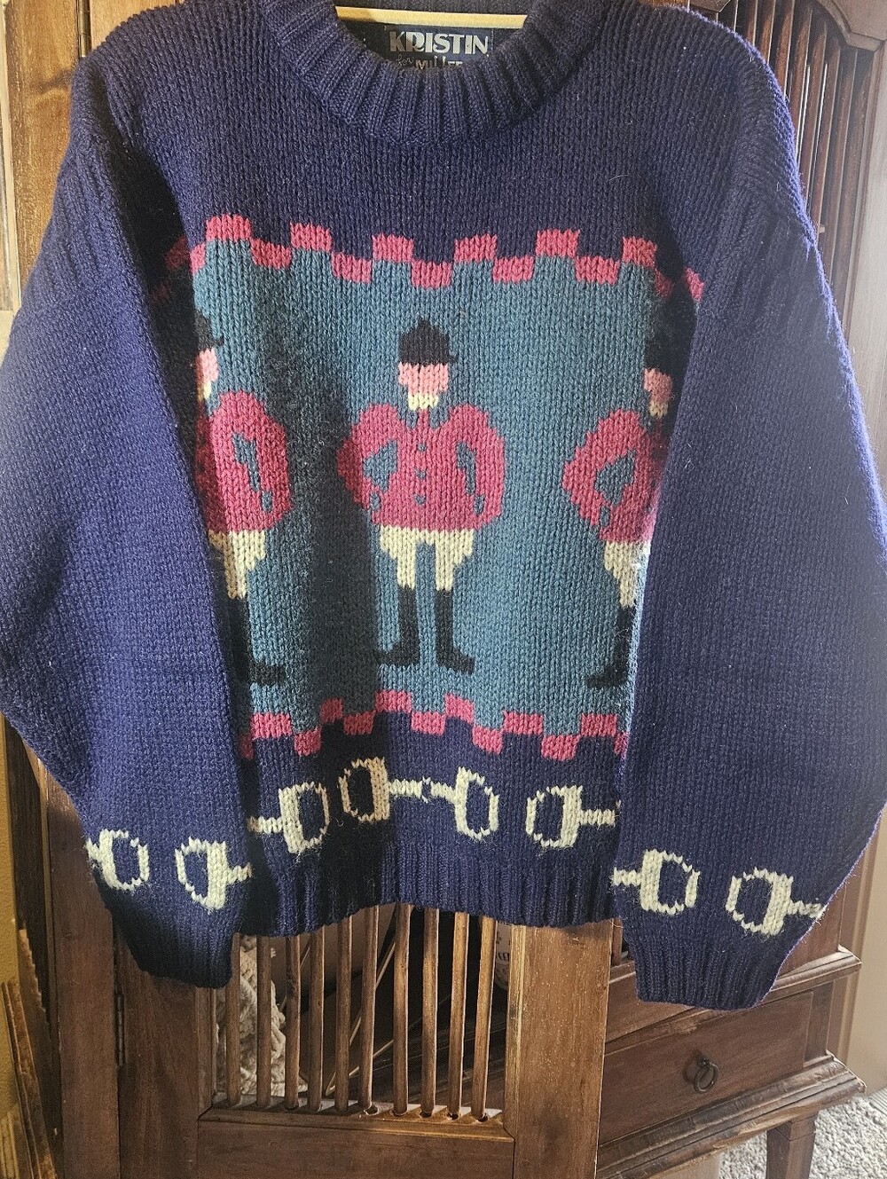 Kristin 100% wool equastrian sweater Size small